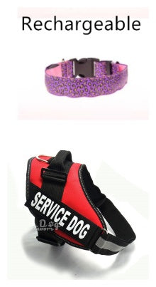 LED dog collar Collar Safety Adjustable Nylon Leopard Pet Collar
